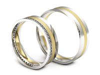 Obrączki ślubne obrączki z diamentami białe żółte złoto - P55150T216bzms- 3