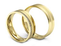 Obrączki ślubne obraczki z diamentami soczewka żółte 585 - P55150T216zms- 3