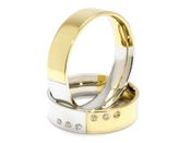 Złote Obrączki z diamentami dwukolorowe złoto - p55155n109z - 3