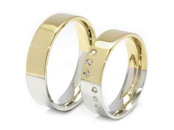Złote Obrączki z diamentami dwukolorowe złoto - p55155n109z - 1