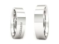 Obrączki ślubne obraczki z diamentami soczewkowe białe 585 - p55160351b- 3