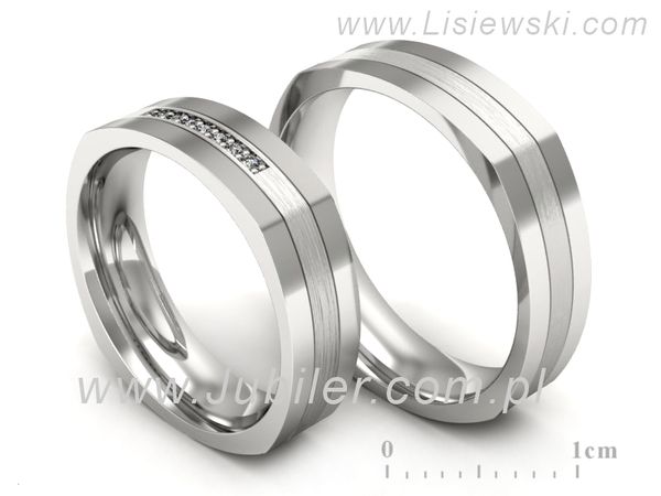 Obrączki ślubne obrączki z białego złota z diamentami złote - p55160351bmp- 1