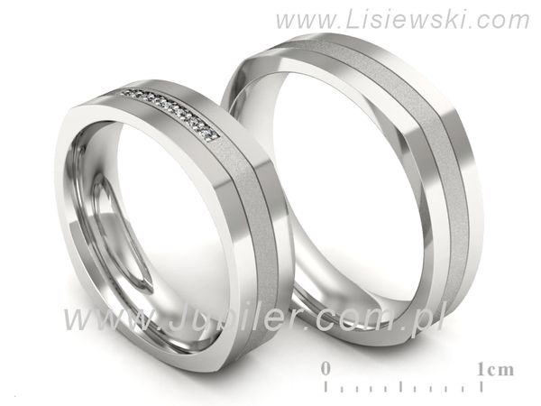 Obrączki ślubne obrączki z białego złota z diamentami złote - p55160351bms- 1