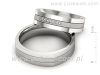 Obrączki ślubne obrączki z białego złota z diamentami złote - p55160351bms- 2