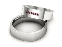 Obrączki ślubne obrączki z rubinami diamenty złote - p55160351br- 2