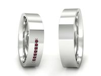 Obrączki ślubne obrączki z rubinami diamenty złote - p55160351br- 3
