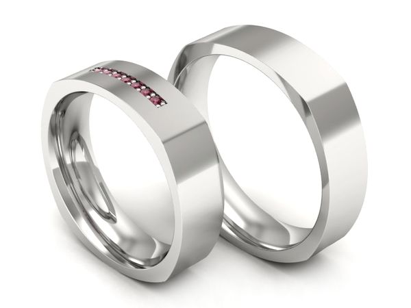 Obrączki ślubne obrączki z rubinami diamenty złote - p55160351br- 1