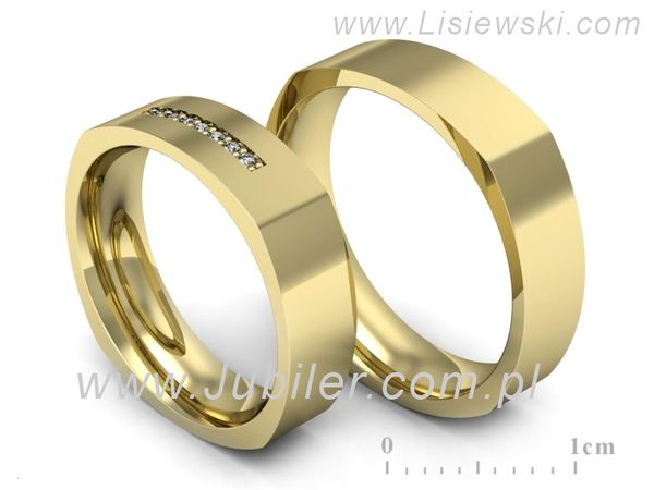 Obrączki ślubne obrączki z diamentami z żółtego złota 585 - p55160351z- 1