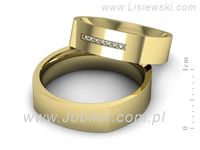 Obrączki ślubne obrączki z diamentami z żółtego złota 585 - p55160351z- 2
