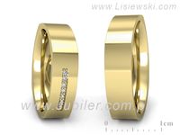 Obrączki ślubne obrączki z diamentami z żółtego złota 585 - p55160351z- 3