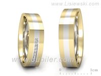 Obrączki ślubne z brylantami dwukolorowe - p55160351zb- 3