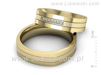 Obrączki ślubne obrączki z diamentami z żółtego złota 585 - p55160351zmp- 2