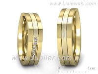 Obrączki ślubne obrączki z diamentami z żółtego złota 585 - p55160351zmp- 3