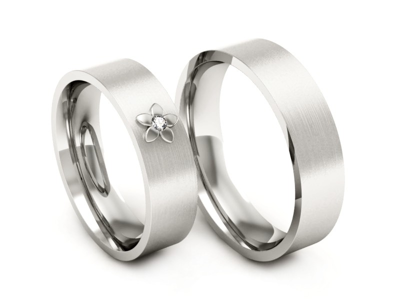 Obrączki z diamentem białe złoto 585 585 - P55160T149bmp — zdjęcie 3