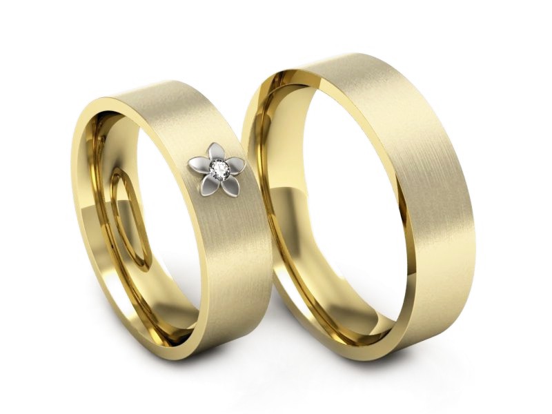 Obrączki z brylantem z żółte i białe złoto - P55160T149zbmp — zdjęcie 3