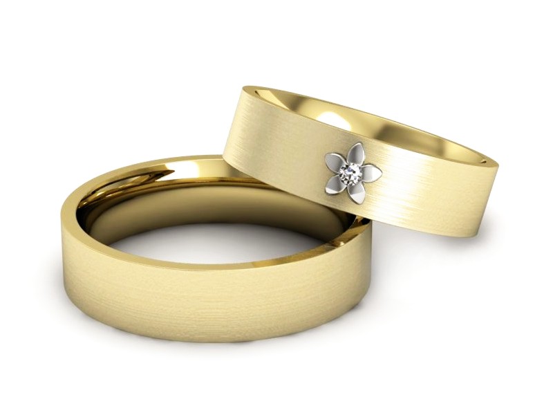 Obrączki z brylantem z żółte i białe złoto - P55160T149zbmp — zdjęcie 2