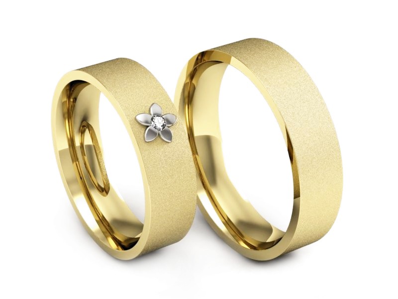 Obrączki z brylantem z żółte i białe złoto - P55160T149zbms — zdjęcie 3