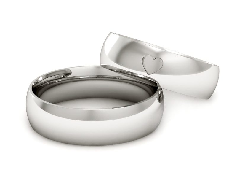 Obrączki białe złoto obrączki klasyczne 585 - P55160T152b — zdjęcie 2