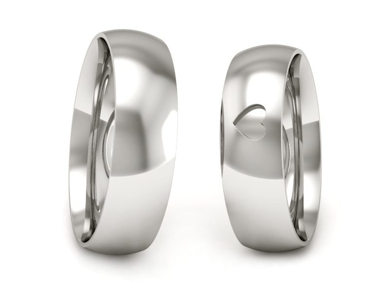 Obrączki białe złoto obrączki klasyczne 585 - P55160T152b — zdjęcie 3