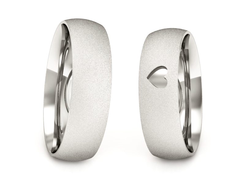 Obrączki białe złoto obrączki klasyczne 585 - P55160T152bms — zdjęcie 3