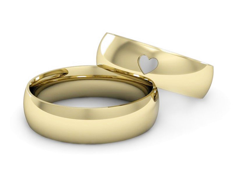 Obrączki biało żółte złoto obrączki złote - P55160T152zb — zdjęcie 2