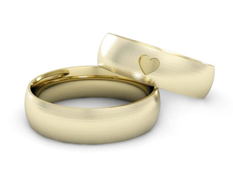 Obrączki żółte złoto obrączki klasyczne 585 - P55160T152zmp — zdjęcie 2