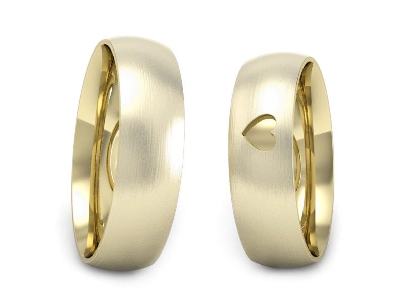 Obrączki żółte złoto obrączki klasyczne 585 - P55160T152zmp — zdjęcie 3