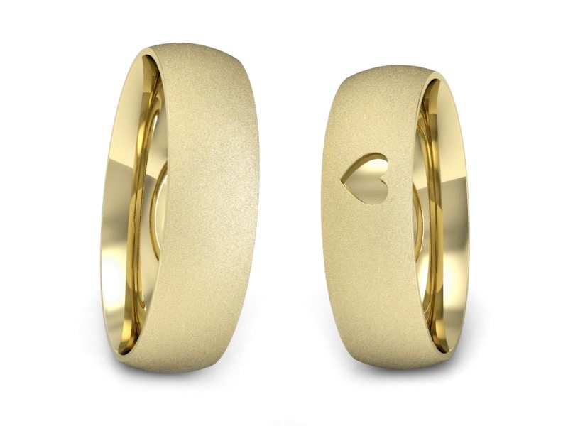 Obrączki żółte złoto obrączki klasyczne 585 - P55160T152zms — zdjęcie 3