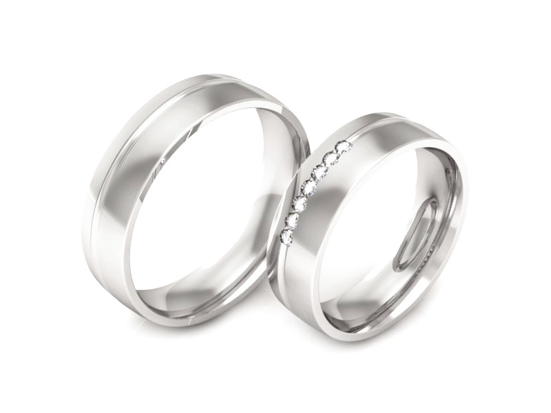 Platynowe obrączki z brylantami platyna 950 - P55160T73pt — zdjęcie 3