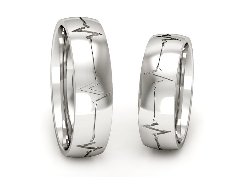 Obrączki białe złoto obrączki klasyczne 585 - P55170T167b — zdjęcie 3