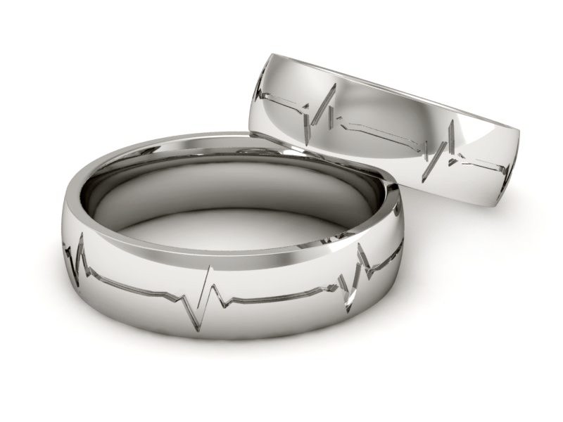 Obrączki białe złoto obrączki klasyczne 585 - P55170T167b — zdjęcie 2