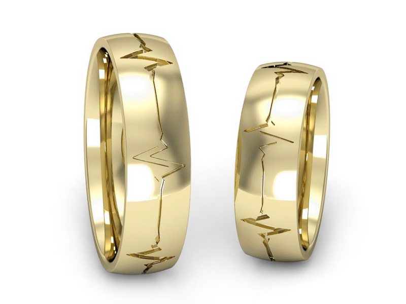 Obrączki żółte złoto obrączki klasyczne 585 - P55170T167z — zdjęcie 3