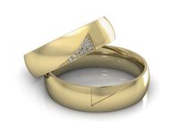 Obrączki ślubne obraczki z diamentami złote żółte złoto 14k - P55170T77Z- 2
