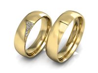 Obrączki ślubne obraczki z diamentami złote żółte złoto 14k - P55170T77Z- 3