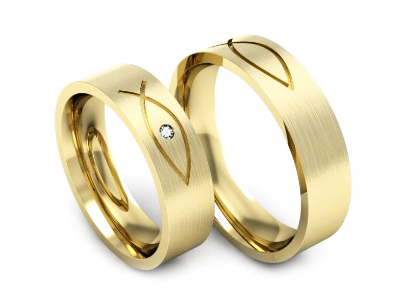 Obrączki z brylantem nowoczesne obrączki 585 - P55170T80zmp — zdjęcie 3