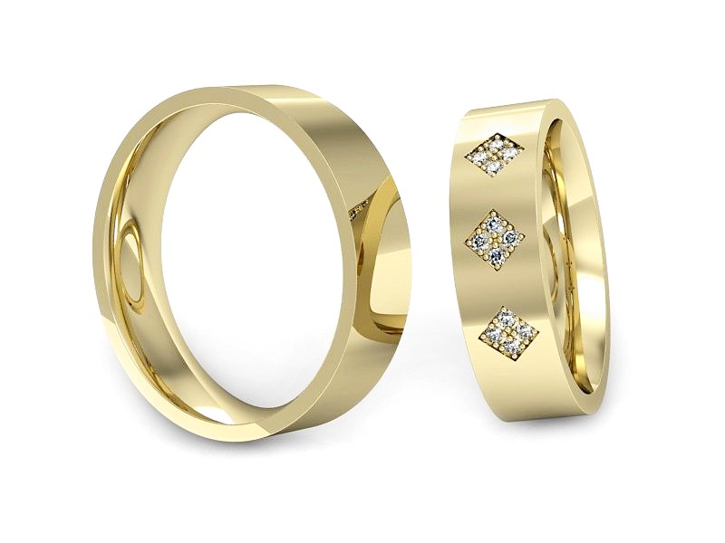 Obrączki z brylantami złote żółte złoto 14k - P55170T81z — zdjęcie 3