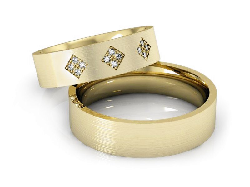 Obrączki z diamentami soczewkowe obrączki - P55170T81zmp — zdjęcie 2