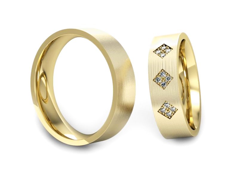 Obrączki z diamentami soczewkowe obrączki - P55170T81zmp — zdjęcie 3