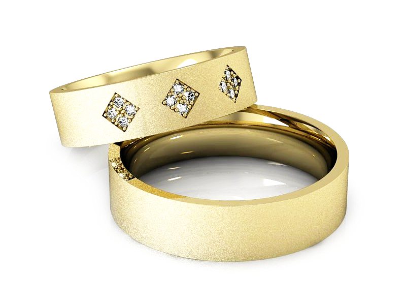 Obrączki z diamentami nowoczesne obrączki - P55170T81zms — zdjęcie 2