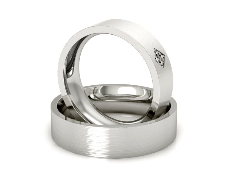 Obrączki z brylantami złote białe złoto 585 - P55170T82bmp — zdjęcie 3