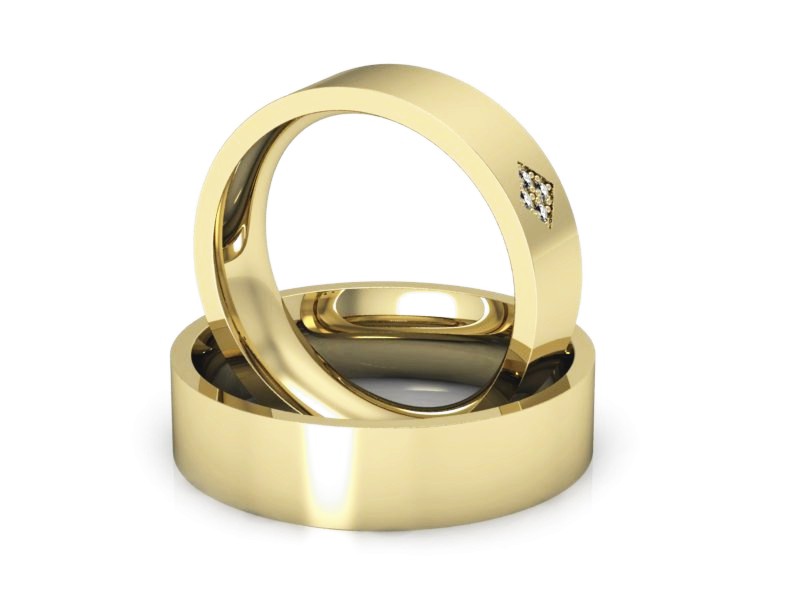 Obrączki z diamentami nowoczesne obrączki - P55170T82z — zdjęcie 3