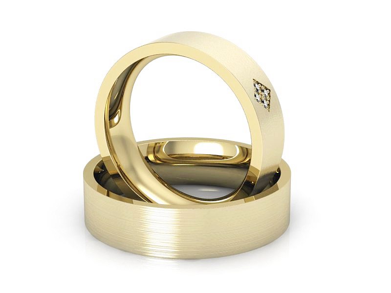 Obrączki z diamentami nowoczesne obrączki - P55170T82zmp — zdjęcie 2