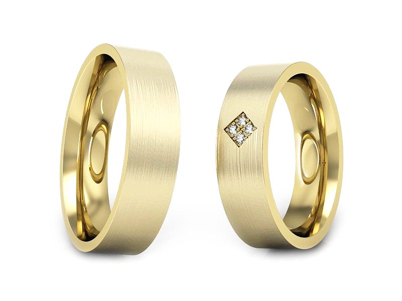 Obrączki z diamentami nowoczesne obrączki - P55170T82zmp — zdjęcie 3