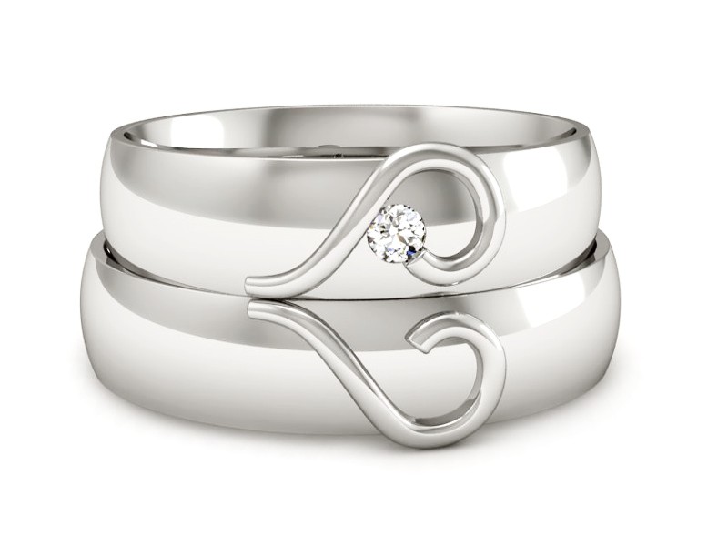 Obrączki z brylantem grawer na obrączki 585 - P55190T141b — zdjęcie 3