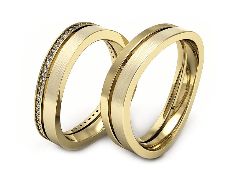 Obrączki z diamentami nowoczesne obrączki - P58145T67zmp — zdjęcie 3