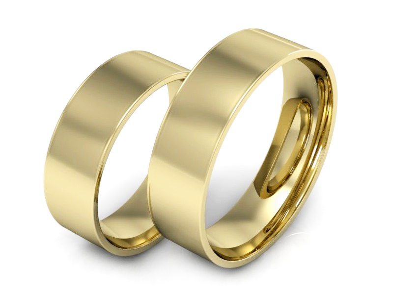 Obrączki żółte złoto obrączki klasyczne 585 - P60110T108z — zdjęcie 3