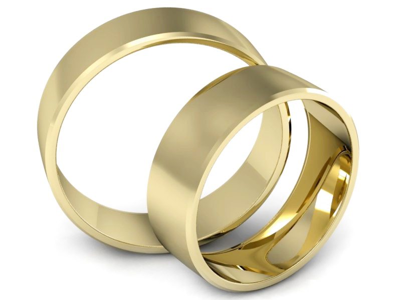 Obrączki żółte złoto obrączki klasyczne 585 - P60110T115z — zdjęcie 3