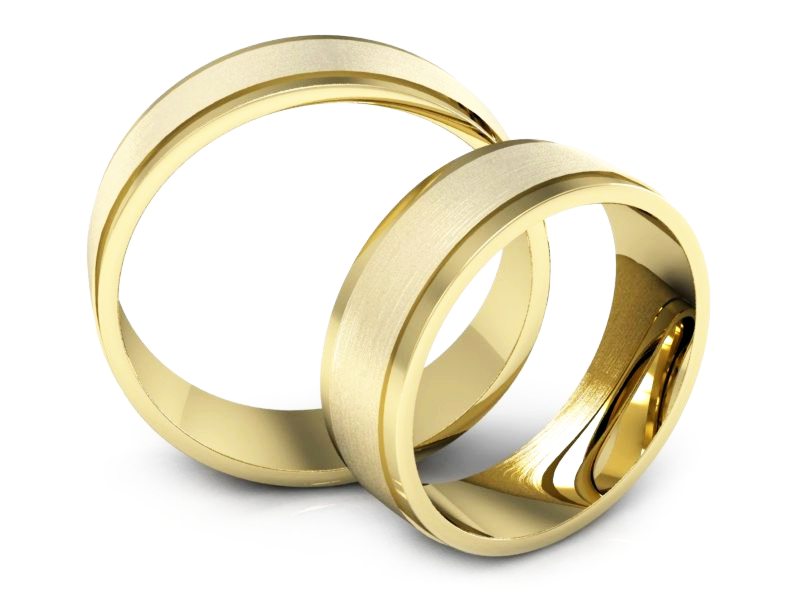Obrączki żółte złoto obrączki klasyczne 585 - P60110T129zmp — zdjęcie 3