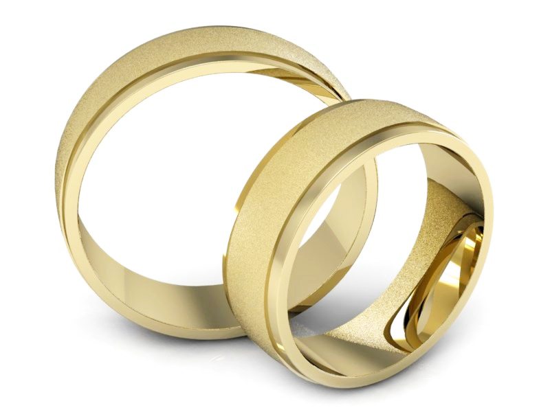 Obrączki żółte złoto obrączki klasyczne 585 - P60110T136zms — zdjęcie 3