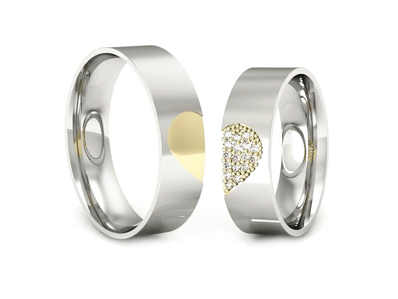 Obrączki z diamentami dwukolorowe obraczki - p60130T54bz